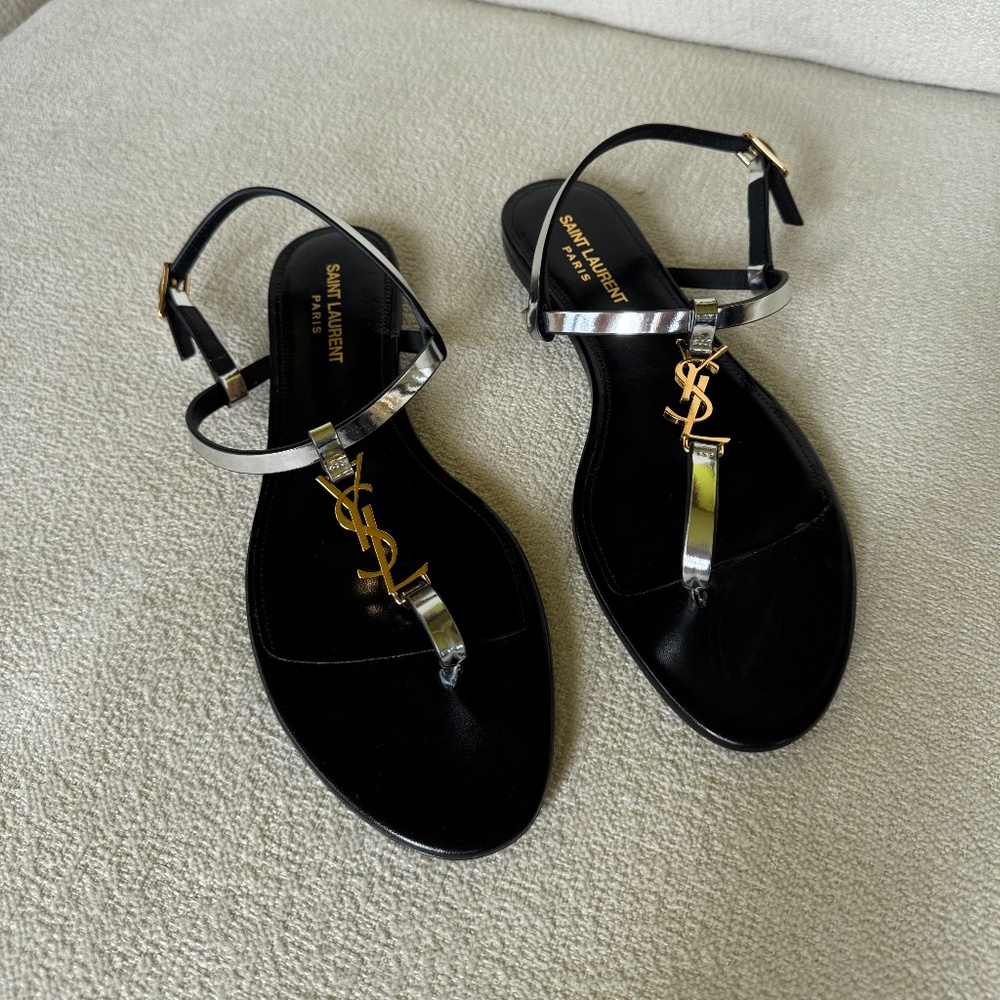 Saint Laurent Logo Sandals